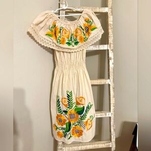 Floral Embroidered Off-Shoulder Dress